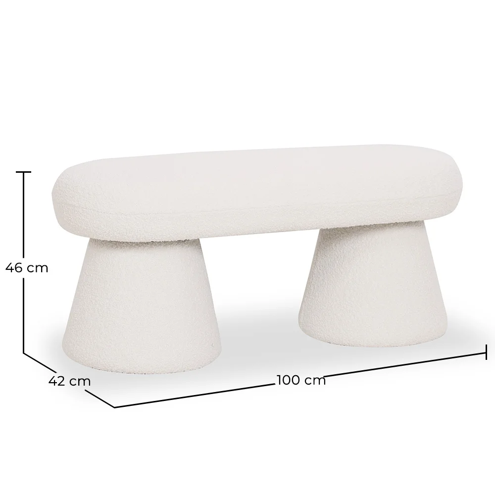 Panca Stile Moderno Rivestita In Tessuto Bouclé - Kurt image 10