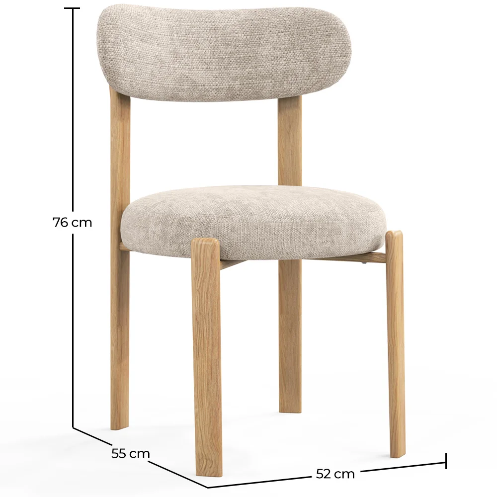 Sedia da pranzo Rivestita in chenille - Gambe effetto rovere - Design ergonomico e moderno - Okare image 10