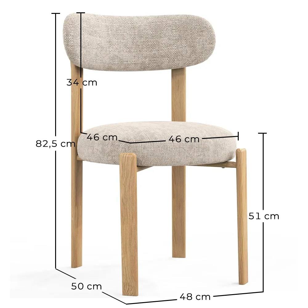 Sedia da pranzo Rivestita in chenille - Gambe effetto rovere - Design ergonomico e moderno - Okare image 10