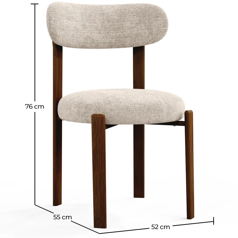 Sedia da pranzo rivestita in Chenille – Gambe effetto legno scuro – Design ergonomico e moderno – Okare image 10