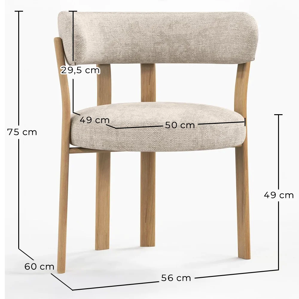 Poltrona da soggiorno con braccioli rivestita in Chenille – Gambe effetto Rovere – Design ergonomico e moderno – Okare image 10