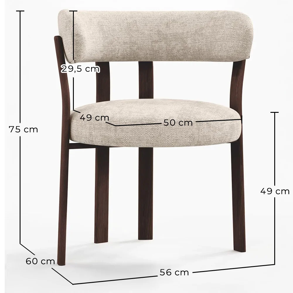 Poltrona da soggiorno con braccioli rivestita in Chenille – Gambe effetto legno scuro – Design ergonomico e moderno – Okare image 10