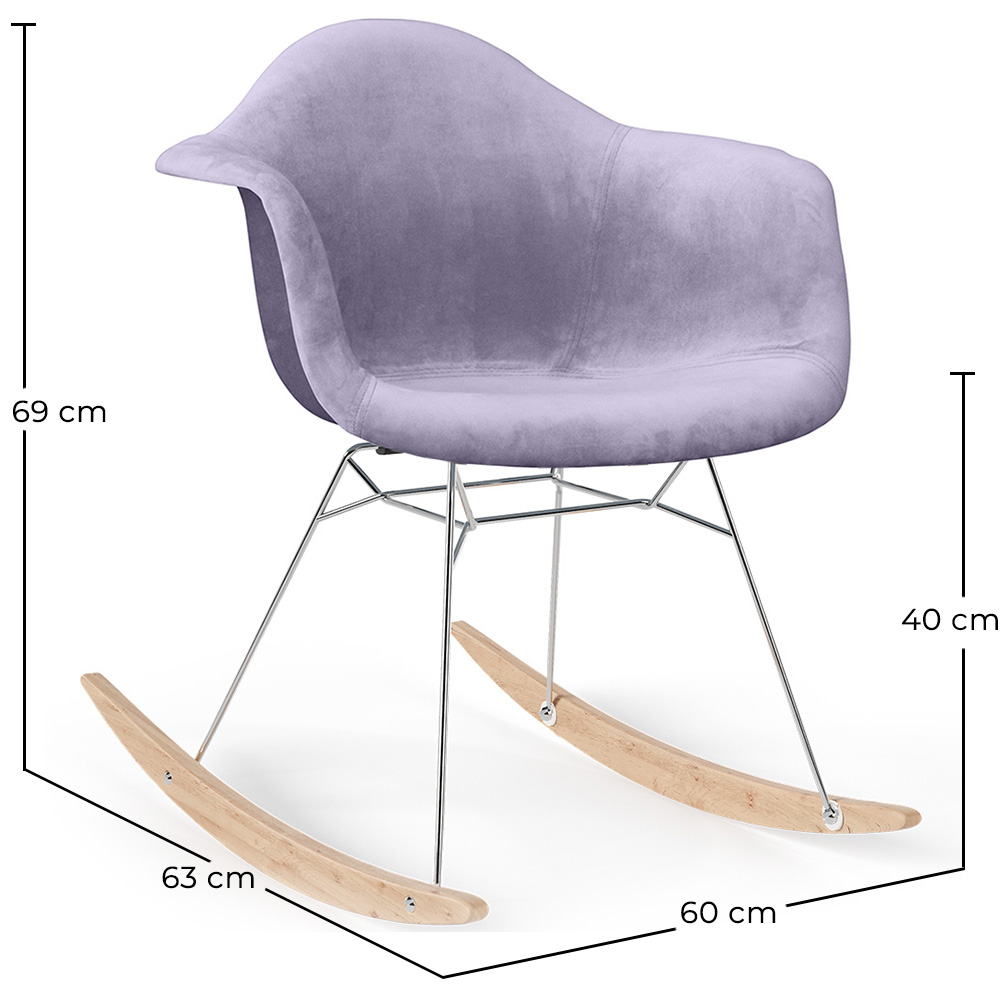 Sedia a dondolo moderna in tessuto imbottito – Stile nordico - Nordika image 10