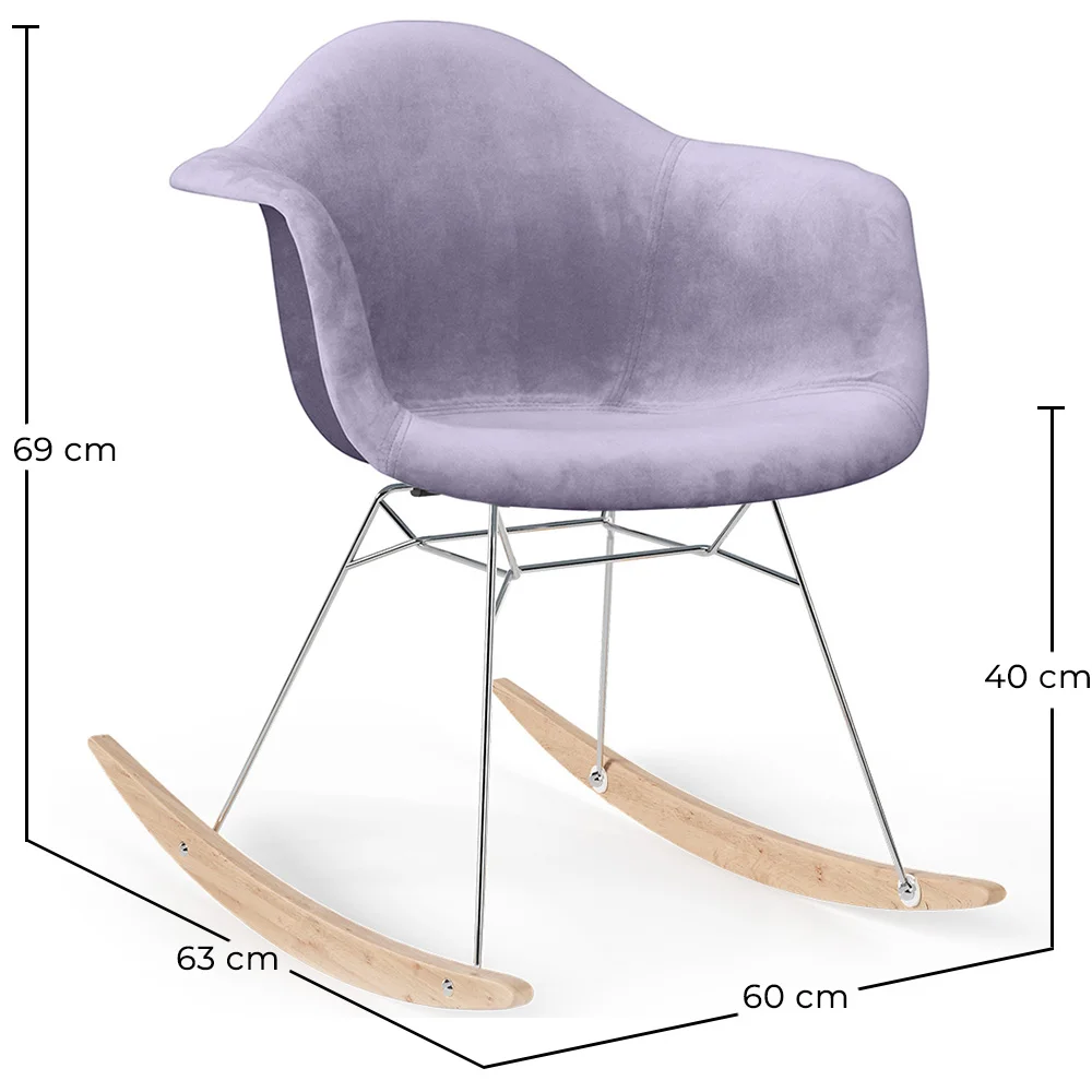 Sedia a dondolo moderna in tessuto imbottito – Stile nordico - Nordika image 10