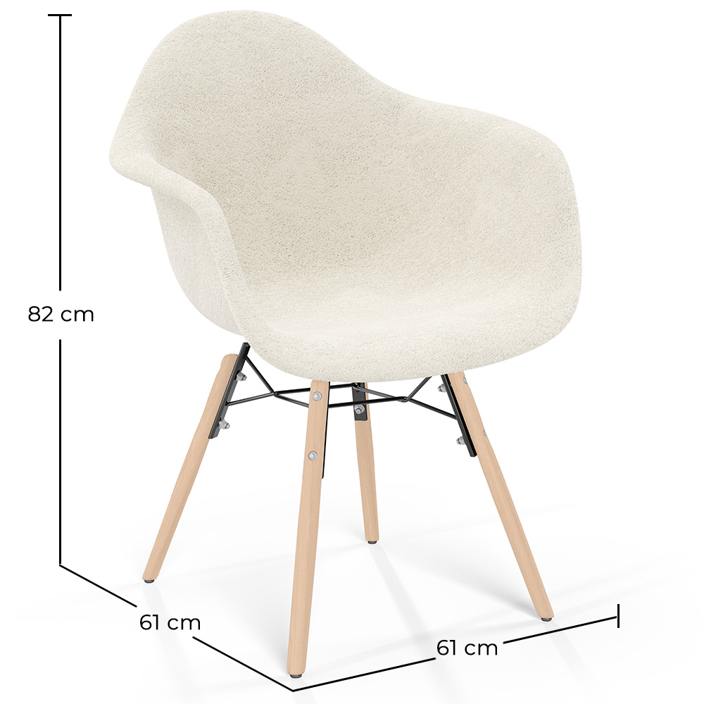 Sedia con braccioli - Rivestita in bouclé - Scandinavo - Sala da pranzo, ufficio o sala d'attesa - Nordika image 10