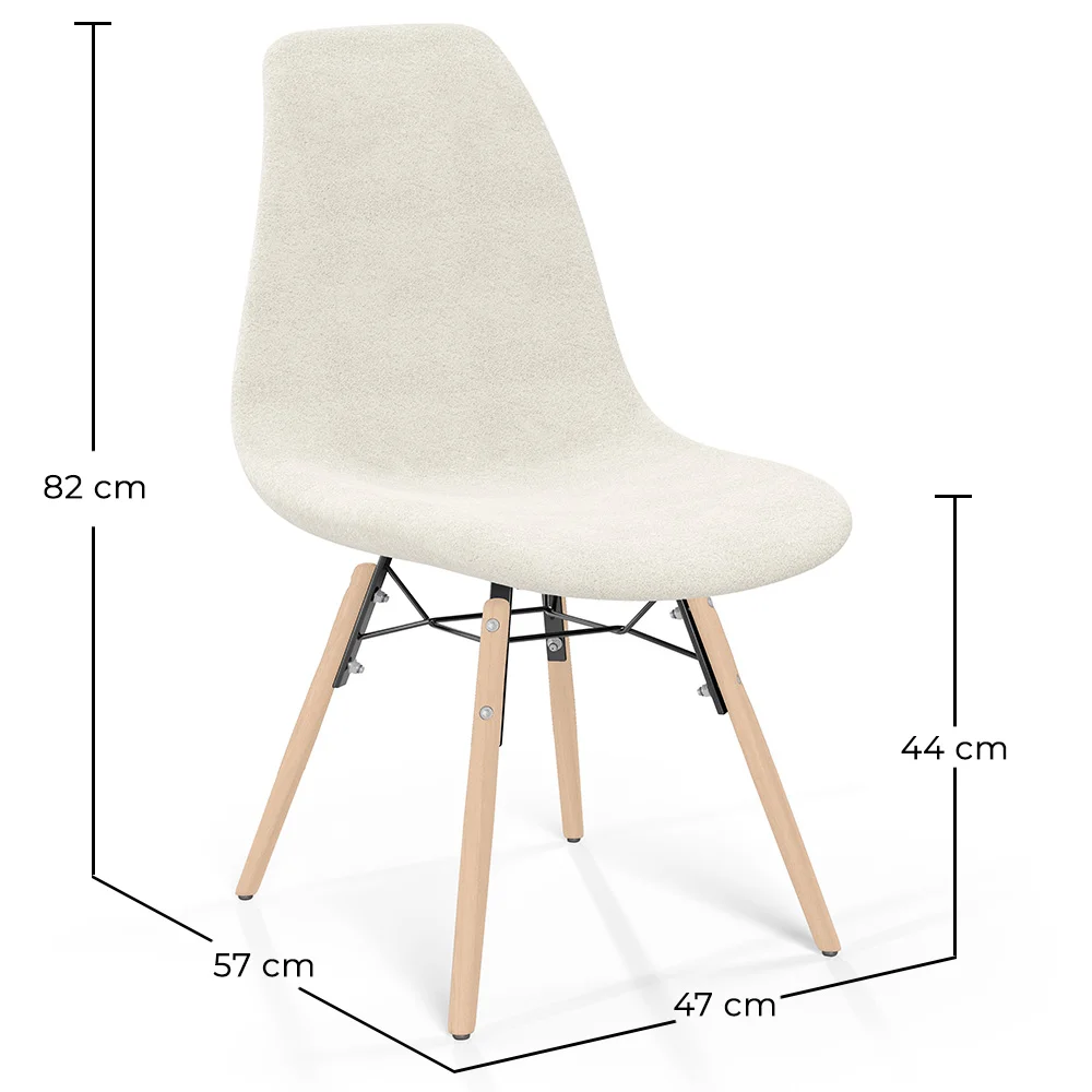 Sedia da pranzo scandinava imbottita in bouclé – Da pranzo o scrivania - Skögur image 10