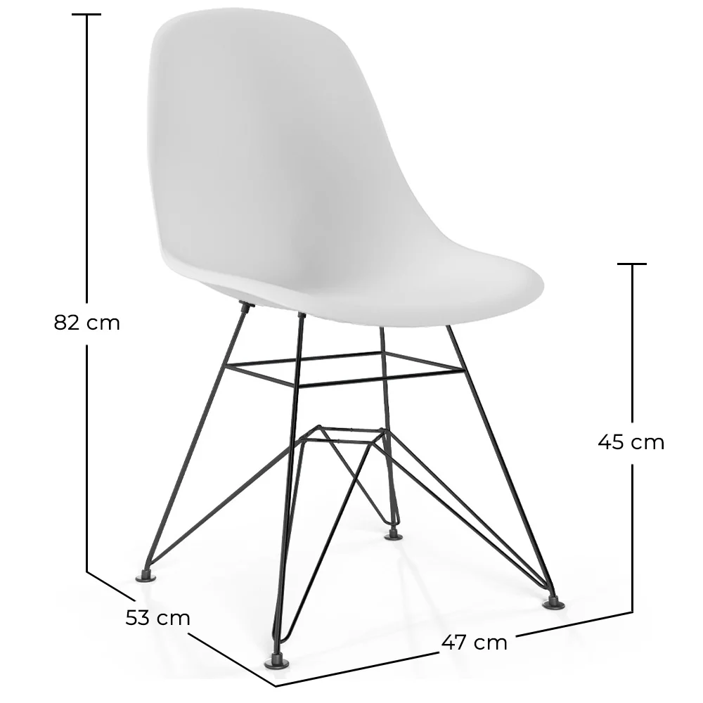 Sedia da pranzo con gambe in metallo – Design moderno – Denisse image 10