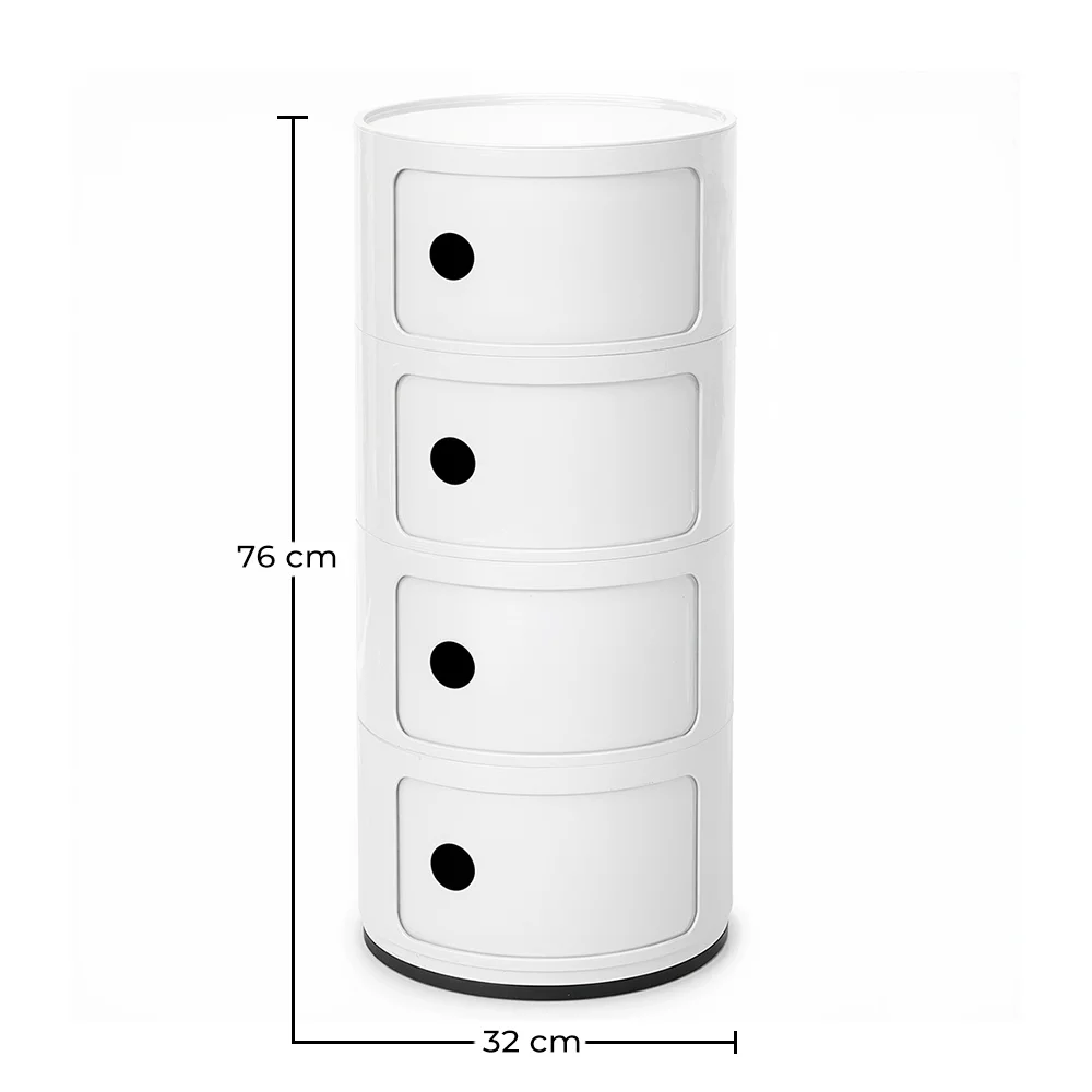 Cassettiera in Plastica - 4 Cassetti - Organizzatore Moderno Lucido - New Caracas 4 image 10