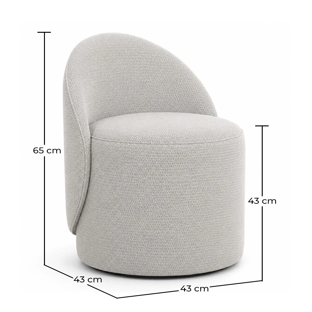 Sgabello Basso Rotondo – Seduta Imbottita con Schienale – Yaby image 10