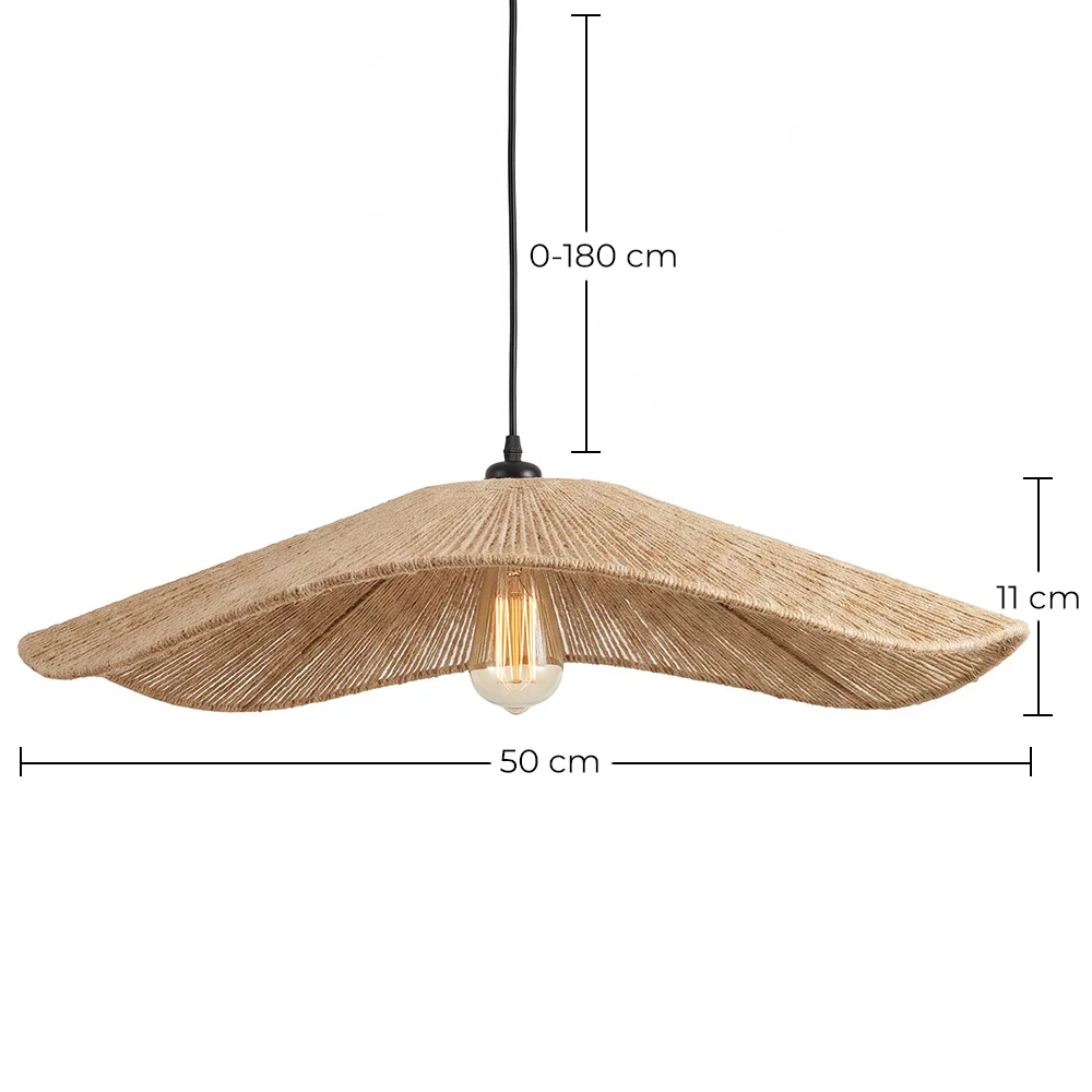 Lampadario a sospensione - Corda naturale stile Boho – Design moderno artigianale - Yer image 10