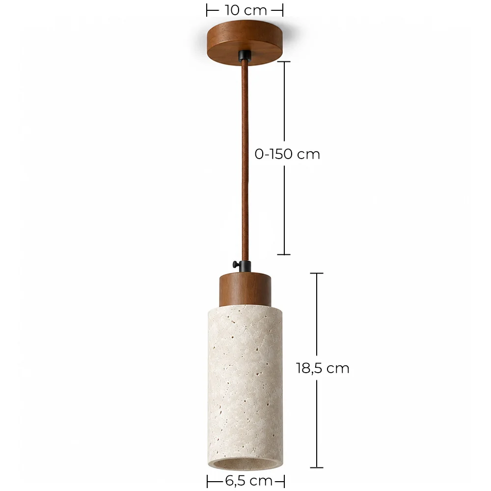 Lampadario a soffitto in legno e travertino - Élodie image 10