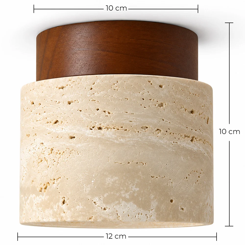 Plafoniera – Faretto a soffitto – Legno e travertino – Léonie image 10