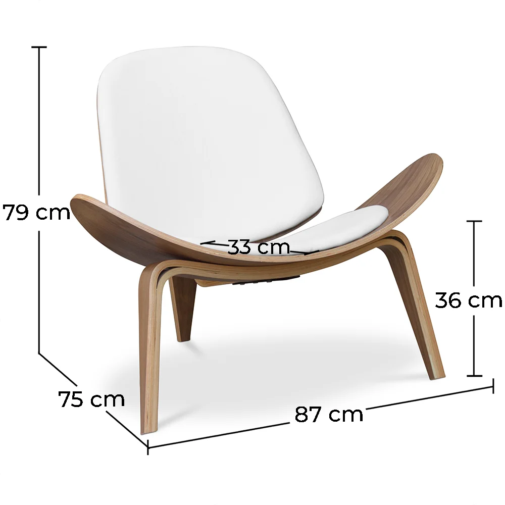 Poltrona di design - Poltrona Scandinava - Rivestita in pelle - Lucy image 10