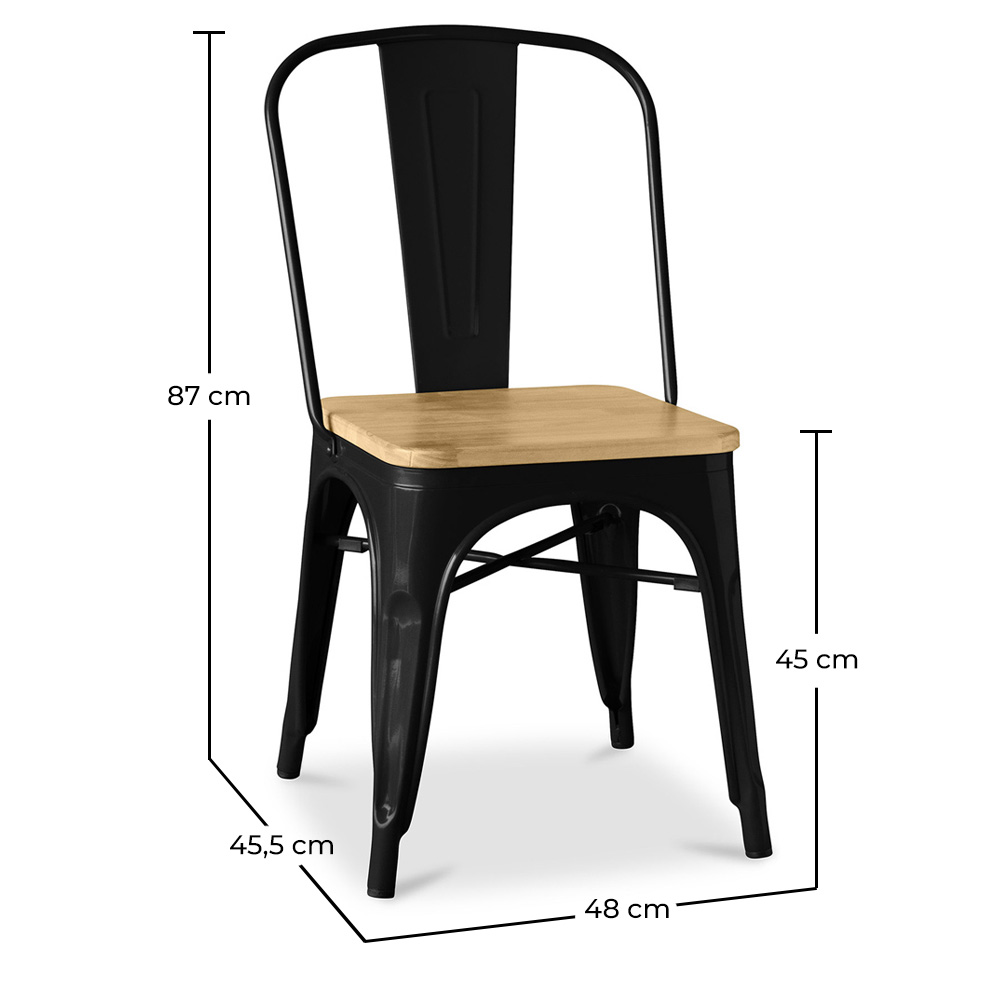 Sedia da pranzo - Design industriale - Legno e acciaio - Stylix image 10