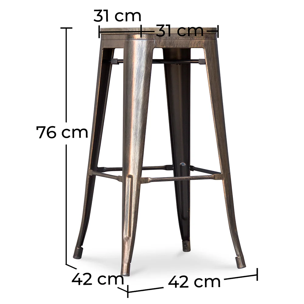 Sgabello da bar Design Industriale - Legno & Acciaio - 76cm - Stylix image 10