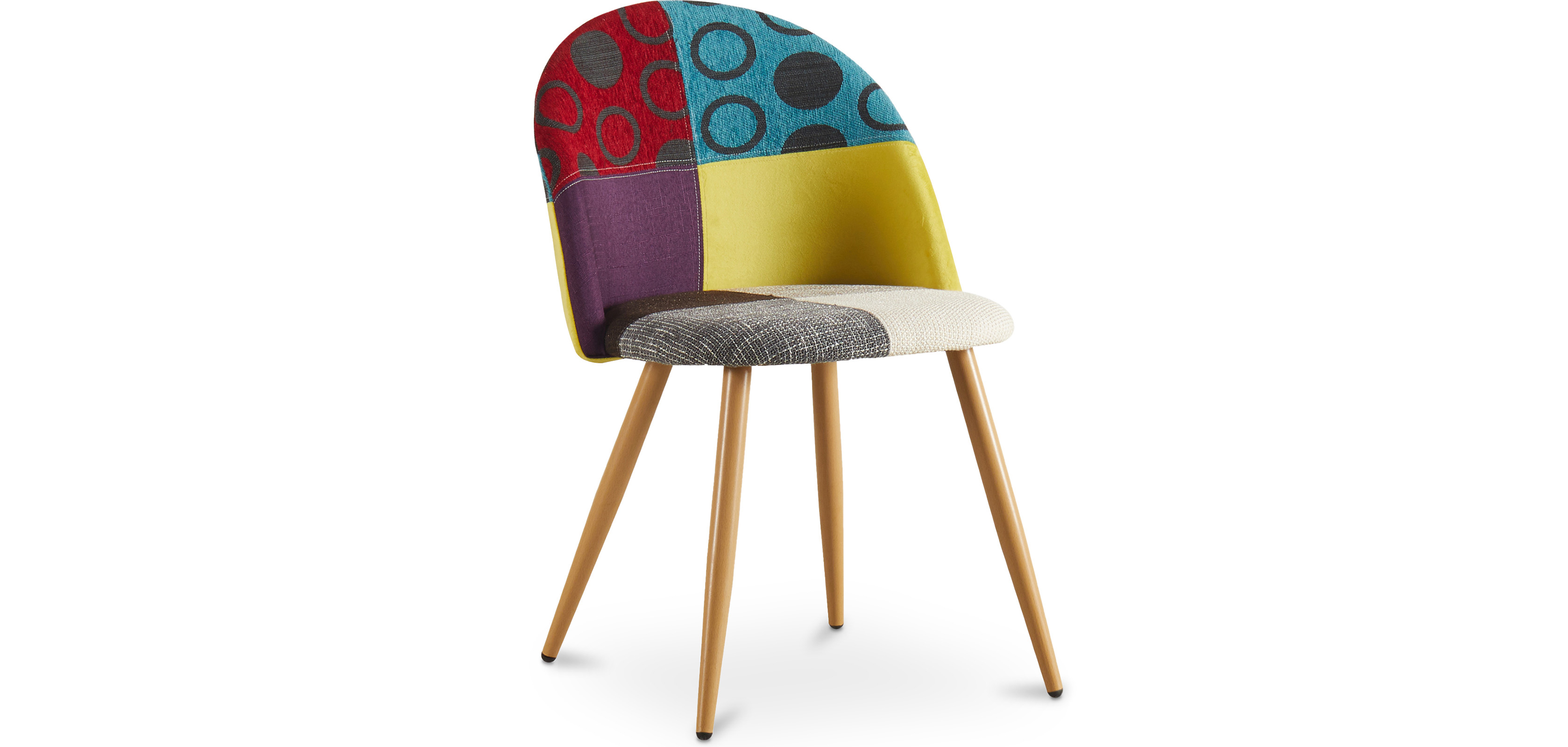 I LOVE FACE Nordic Dining Office Patchwork - Sedia con gambe in