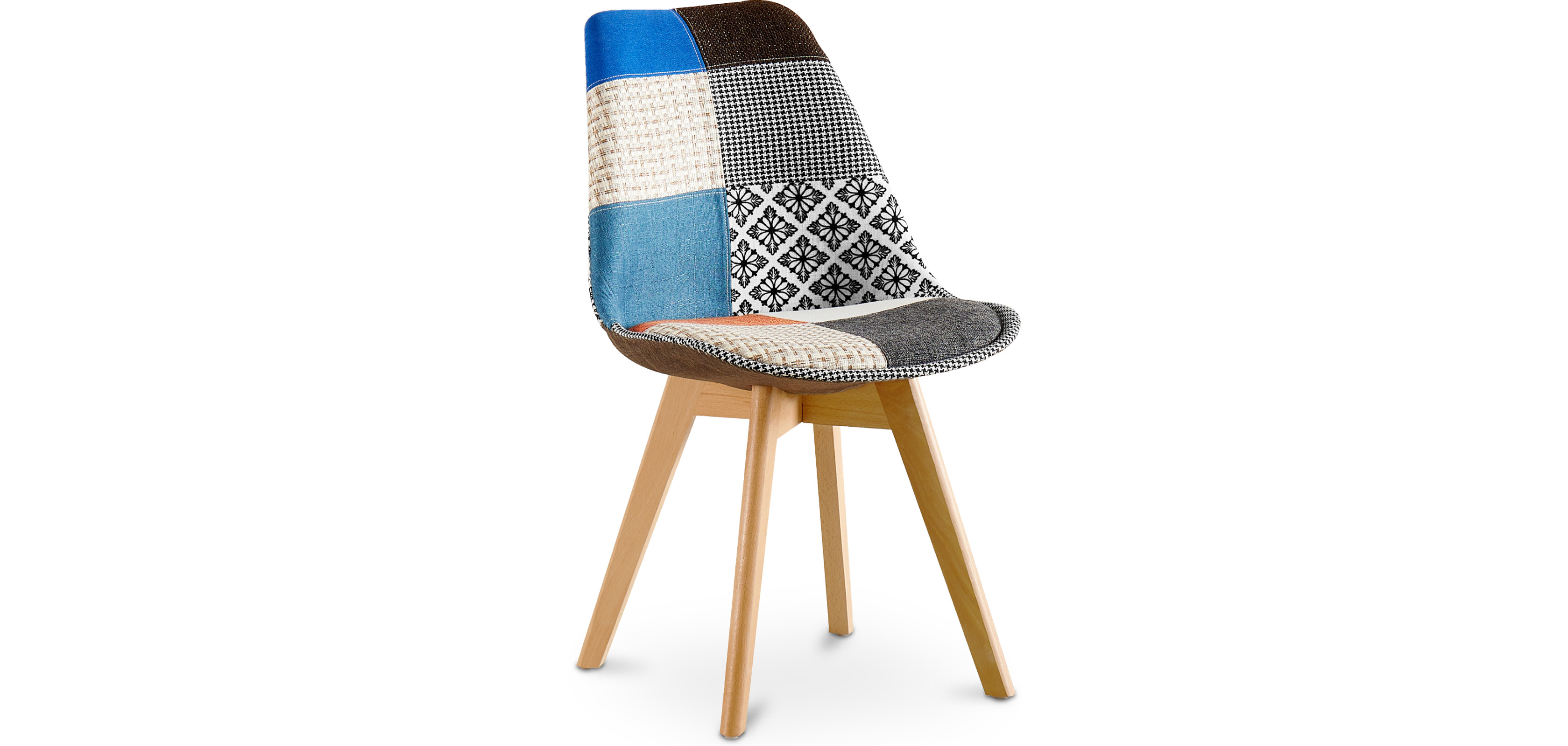 I LOVE FACE Nordic Dining Office Patchwork - Sedia con gambe in