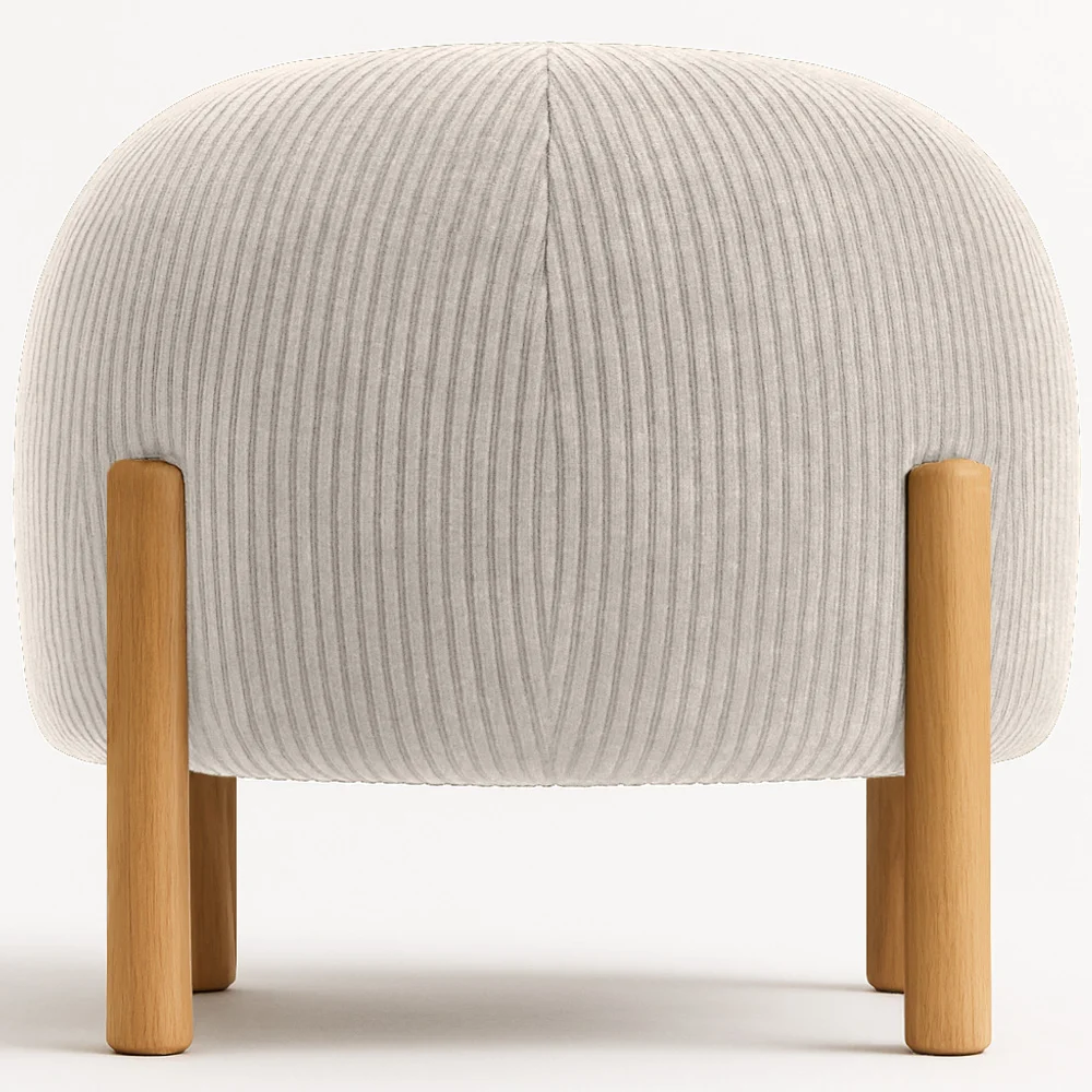 Poltrona Dal Design Moderno Con Poggiapiedi Imbottito In Cashmere Womb 89210050