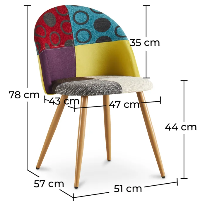 Set Di 2 Sedie Per Sala Da Pranzo Dal Design Scandinavo In Tessuto Blu E Struttura In Legno Chiaro 100001721 84057160