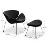 Poltrona di Design con Poggiapiedi - Rivestimento - Chunk image 7