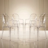 Confezione da 4 sedie da pranzo - Trasparente - Design con braccioli - Louis XIV image 7