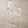 Confezione da 4 sedie da pranzo - Trasparente - Design con braccioli - Louis XIV image 7