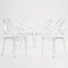 Set di 4 Sedie da Pranzo - Trasparente - Design con Braccioli - Arthur image 7