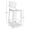 Sgabello da bar con schienale - Design trasparente - 65cm - Victoria Queen image 7