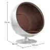 Poltrona a sfera di design - Stile aviatore - Rivestita - Baller image 7