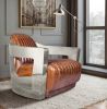 Poltrona di design con braccioli - Rivestita in pelle - Lounge image 7