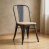 Sedia da pranzo - Design industriale - Legno e acciaio - Stylix image 7