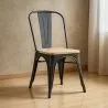 Sedia da pranzo - Design industriale - Legno e acciaio - Stylix image 7