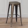 Sgabello da bar di design industriale - Legno e acciaio - 76cm - Stylix image 7