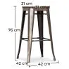 Sgabello da bar Design Industriale - Legno & Acciaio - 76cm - Stylix image 7