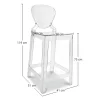 Sgabello da bar con schienale - Design trasparente - 75 cm - Victoria Queen image 7