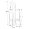 Sgabello da bar con schienale - Design trasparente - 75 cm - Victoria Queen image 7