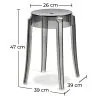 Sgabello da bar di design trasparente - 47cm - Victoria Queen image 7