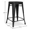 Sgabello da bar di design industriale - Acciaio opaco - 60cm - Stylix image 7