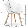 Sedia da pranzo con braccioli - Stile Scandinavo - Dominic image 7