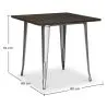 Tavolo da pranzo quadrato - Stile Industriale - Legno e metallo - Stylix image 7