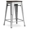 Sgabello da bar - Design industriale - Legno e acciaio - 60cm - Stylix image 7