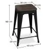 Sgabello da bar - Design industriale - Legno e acciaio - 60cm - Stylix image 7