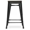 Sgabello da bar - Design industriale - Legno e acciaio - 60cm - Stylix image 7