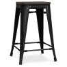 Sgabello da bar - Design industriale - Legno e acciaio - 60cm - Stylix image 7