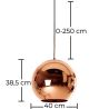  Lampada da soffitto - Lampada a sospensione dal design a sfera - 40 cm - Range image 7