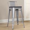 Sgabello da bar di design industriale con schienale - Legno e acciaio - 60 cm - Stylix image 7