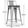 Sgabello da bar di design industriale con schienale - Legno e acciaio - 60 cm - Stylix image 7