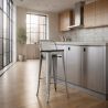 Sgabello da bar di design industriale con schienale - Legno e acciaio - 76 cm - Stylix image 7