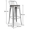 Sgabello da bar di design industriale con schienale - Legno e acciaio - 76 cm - Stylix image 7