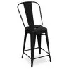 Sgabello da bar con schienale - Design industriale - 60cm - Stylix image 7